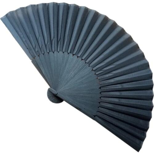 Silk Chinese Fan Folding Hand Held Silk Bamboo Prints Fan Vintage Retro Style Dance Wedding Party Handmade Blue Hand Fan 1pc