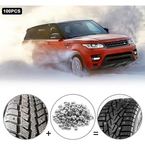 Tire Spikes 100PCS Spikes For Car Tires For Winter Studs Screw Anti-Slip Snow Tire Wheel Spikes Hard Alloy Studs 8-10-2AL