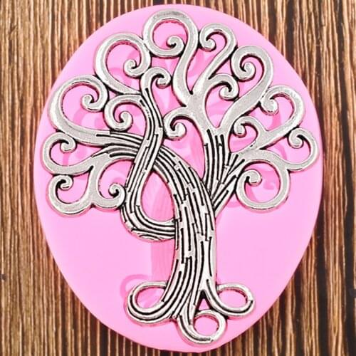 Life Tree Cake Border Silicone Mold Fondant Cake Decorating Tools Polymer Clay Candy Chocolate Gumpaste Moulds