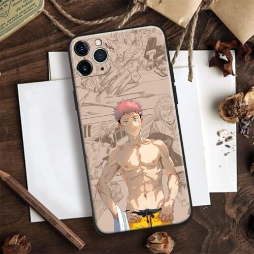 Yuji Itadori Jujutsu Kaisen Muscle Silicone Glass Phone Case Cover Shell For IPhone SE 6 6s 7 8 Plus X XR XS 11 12 Mini Pro Max
