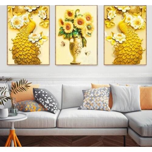 Special Diamond Painting Embroidery DIY Decoration Home Wall Art Diamond Cross Stitch Kits Mosaic Full Drill Sunflowers Peacock