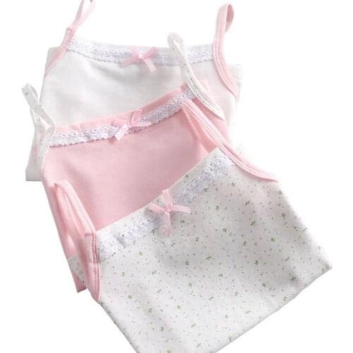 Baby Girls Tops 2020 Girls Summer Tank Tops Baby Cotton Undershirts Flower Printed Kids Vest Tees Girls Camisole For 3-10Y GE01