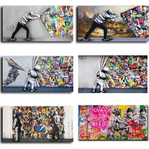 Street Graffiti Banksy Art Painting Abstract Love Is All We Need Poster Print HD Pictures Printed Canvas Room Decor Wall Art