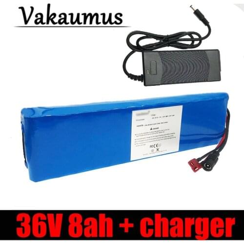 Vakaumus 36V 8ah Electric Bicycle Lithium Battery 10S 3P High Quality 18650 Pack For Scooter With 15A BMS And 42V 2A Charger