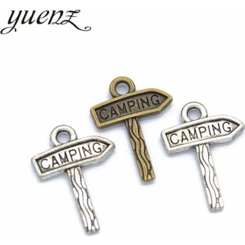 YuenZ 10 pcs Antique silver color signpost Charms Pendants for Jewelry Making DIY Handmade Craft 23*17mm J341
