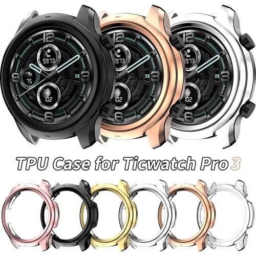 Protective Bumper for Ticwatch Pro 3 Watch Case Pro3 Cover Soft TPU Shell Slim Men/Women Lightweight Frame Accessories