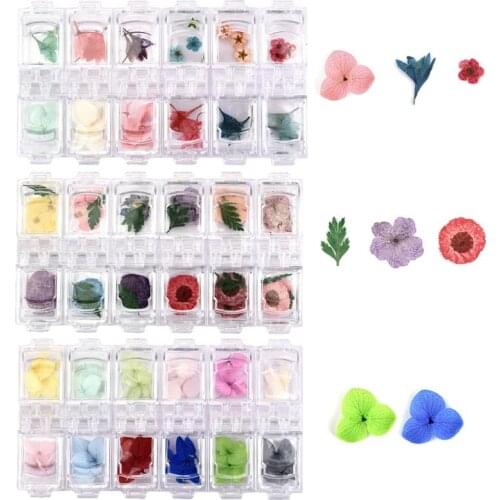 36pcs/Box Dried Flowers Plants For DIY Resin Jewelry Making Epoxy UV Handmade Craft Nail Art Decoration Hydrangea Narcissus