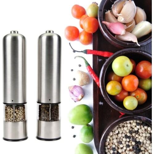 Stainless Steel Grain Mill Electric Salt Pepper Mill Spice Grinder Muller Kitchen Tool Condimento Conteiner Kitchen Accessories