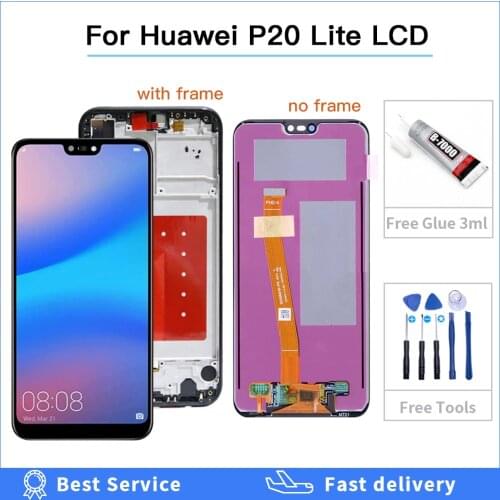 5.84" Display For Huawei P20 Lite LCD Display Touch Screen with Frame LCD For Huawei P20Lite Display Nova 3e Replacement