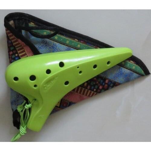 Famous brand 12 holes alto c Ocarina Plastic AC flute music instrument good sound purple/blue/pink/green/orange
