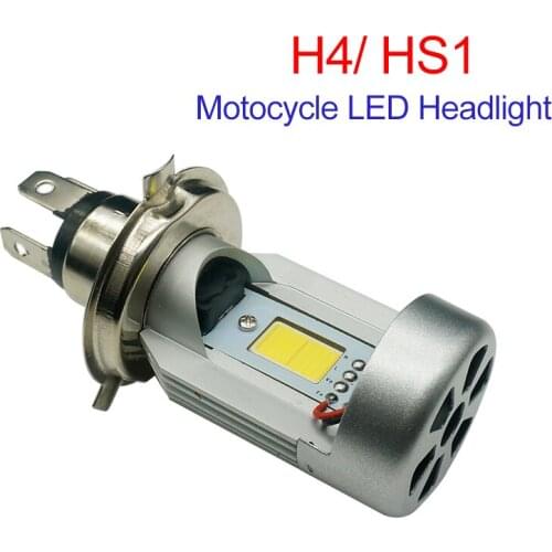 1pc Motorcycle LED Headlight H4 20W 12V 2000LM 2500K/6500K HS1 COB Moped Scooter Moto Driving Head Lamp Fog Light