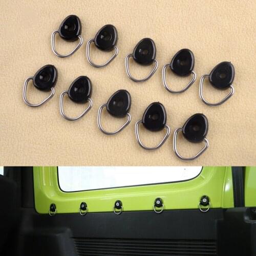 10pcs/Set Car Tail Box Tie-Down D-Ring Pull Buckle Replacement Fit for Suzuki Jimny 2019 2020 2021 JB64 JB74