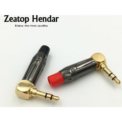 10Pcs Gold plated 3.5 mm 3 Pole Male Right Angle 90degree Extension Stereo Audio Headphone Jack Solder Plug Mini DIY Connector