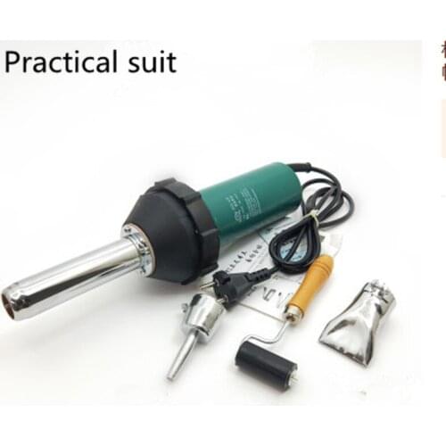 1080W 220V 50Hz Plastic Hot Air Welding Gun with Pencil Tip Nozzle & Flat Tip & Pressure Roller Heat Gun Kit for Welder Ma