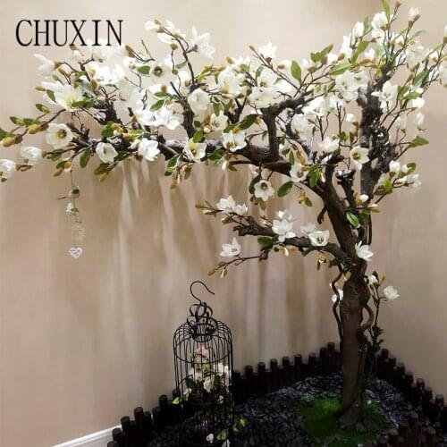 185cm artificial silk flowers beautiful vivid magnolia decorative flowers vine for wedding home hotel decoration accessories