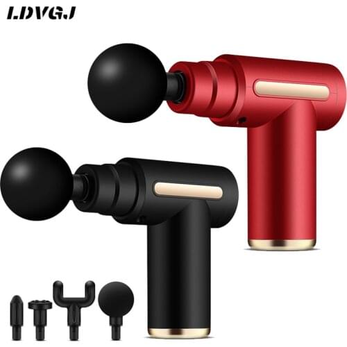 2021 USB Charge Mini Message Gun Fashion Gift for Men Women Massage Gun Deep Tissue Back Massager Relaxation Slimming 4 Heads