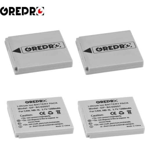 4Pcs 12000mAh NB-4L NB4L Battery for Canon IXUS 30 40 50 55 60 65 80 100 I20 110, SD1000 SD1400 en SD750 SD970 is, NB 4L battery