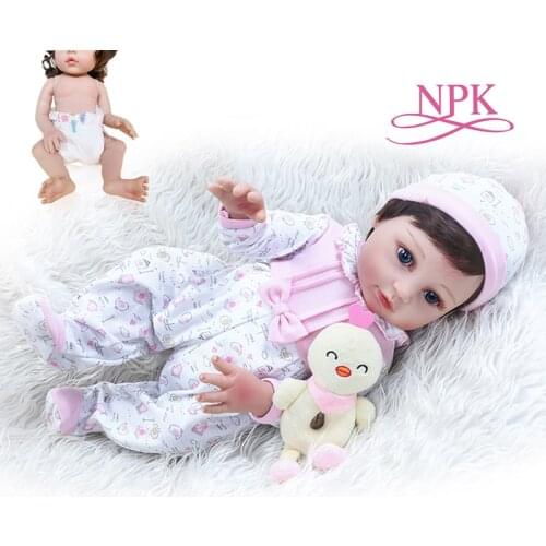 48CM soft real touch reborn premie baby full body silicone girl bebe doll reborn Bath toy Anatomically Correct cuddly baby