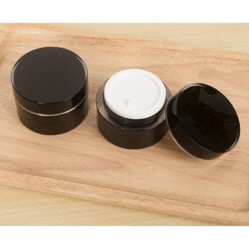 50pcs 50g Black Cream Bottle Acrylic Cream Jar Cosmetic Empty Jar Pot Eyeshadow Makeup Face Cream Container