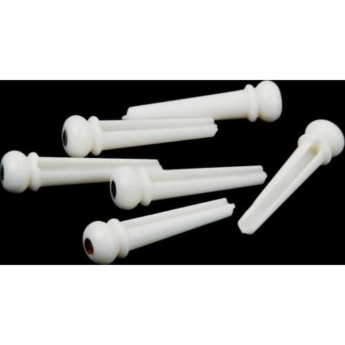 6 Pieces Bone Bridge Endpins for Acoustic Guitar Accessory White