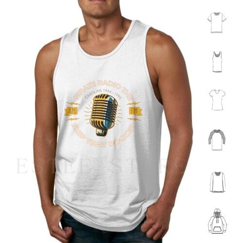 Caroline Retro Pirate Radio The Ship That Rocked Tank Tops Vest Sleeveless Caroline Retro Pirate Radio Ship Rocked Rocking
