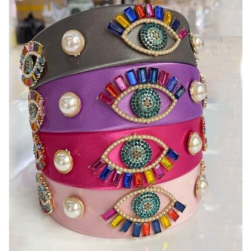 Baroque High End Colorful Rhinestone Flower Hairband Headband Adult Hair Accessories