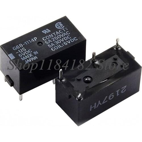 Free Shipping100% new Original Relay G6B-1114P-US- 5VDC DC12V DC24V G6B-1114P-US- 12VDC G6B-1114P-US- 24VDC 5A 250VAC DIP-4 4pin