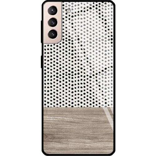 Boho Polka Dots Pattern Tempered Glass Case For Samsung Galaxy S21 Ultra Note 20 S8 S9 S10 Note 10 Plus S20 FE