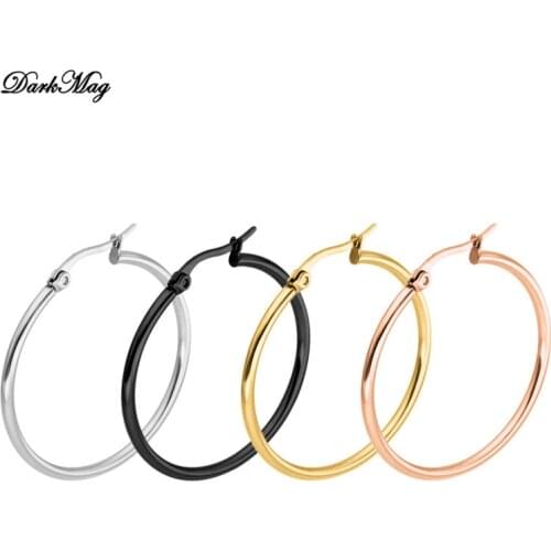 DarkMag 1Pair Fashion Women Girl Trendy Large Hoop Earrings Big Smooth Circle Earrings Brand Loop Earrings Jewelry