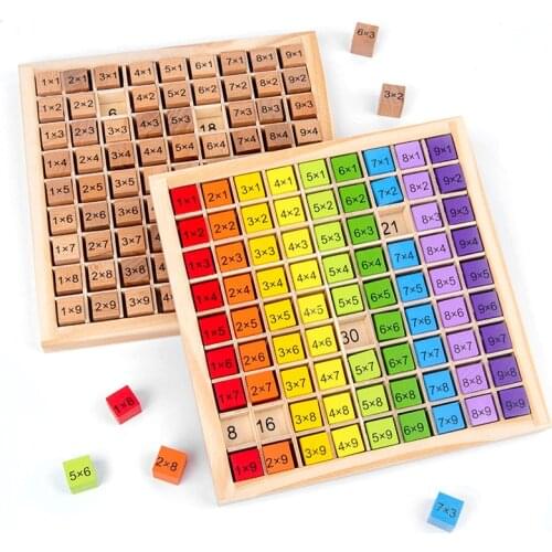 Wooden 99 Multiplication Table Toy Montessori Learning Mathematics And Arithmetic Teaching Aids Childrens Building Blocks Toys