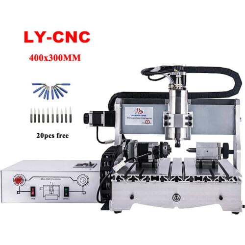 CNC router 4030 engraving milling machine woodworking 4axis 3axis usb port 2200w kit parts for drilling metal with Mach3 control