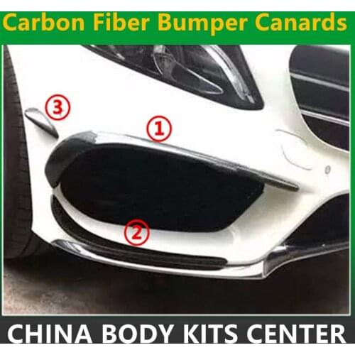 Carbon Fiber Rear Bumper Canards ABS Front Bumper Canards 6 Pieces/Set LCI A45 AMG Style for Mercedes A Class W176 LCI