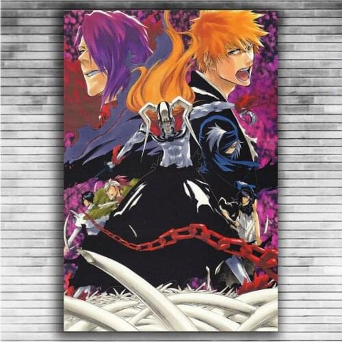 Bleach Hot Japan Anime Kurosaki Ichigo 5 Silk Fabric Wall Poster Art Decor Sticker Bright