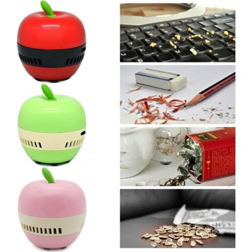 Mini Apple-shaped Desktop Coffee Table Vacuum Cleaner Dust Collector for Home Office Handheld Keyboard Cleaner Vacuum Sweeper