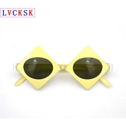 Fashion Polygon Sunglasses Funny rhombus Dimond Shapes Sun Glasses For Women Men Party Prom Spectacles Yellow Eyeglasses L2