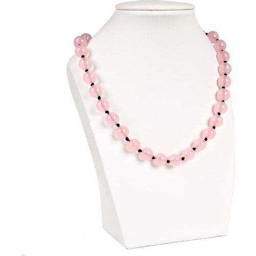 Fashion Natural pink quartzs Jewelry Gorgeous Gems Long Knotted With Semi Precious Stone Pendant Necklaces For Women Necklace