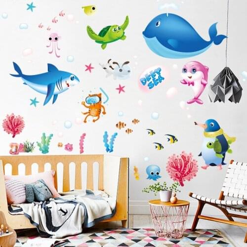 Underwater World Wall Sticker Decals Living Room Bedroom Wall Sticker wall stickers for kids rooms