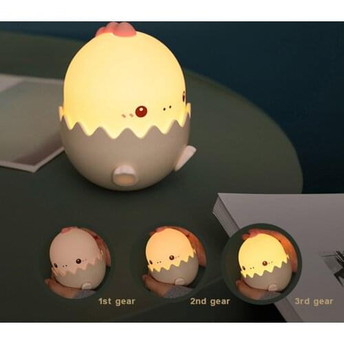 LED Night Light three-level dimming and color changing can be timed USB charging cute dinosaur shape childrens gift bedside bed