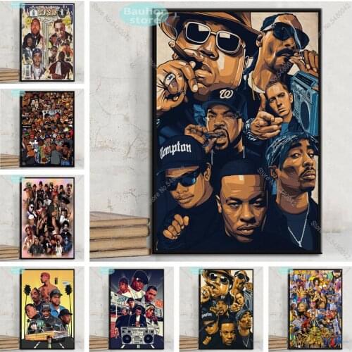 2PAC Tupac Poster Biggie Notorious Posters JAY-Z NWA Legend Star Collage Canvas Painting Wall Art Posters and Prints Home Decor