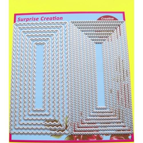 Cutting Dies Mini Slimline Stitch & Scallop Rectangle Scrapbook DIY Cardmaking Paper Craft