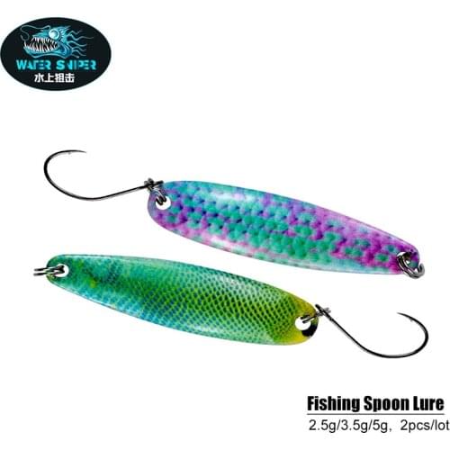 WATER SNIPER Free Shipping Spinnerbaits 5g 3.5g 2.5g Metal Jig Spoon Lure Light Hard Bait Fishing Tackle For Trout Bass Crap