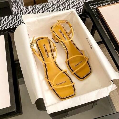 Summer Women Shoes Gladiator Buckle Strap Womens Sandals Fashion Chunky Ladies Sandals For Woman Ankle Strap Footwear