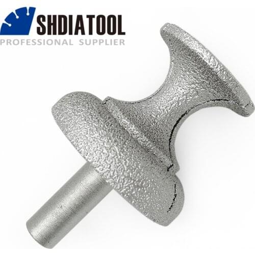 SHDIATOOL No. 30 Vacuum Brazed Diamond Router Bits With 1/2" Shank For Stone, Router Cutter Granite & Marble T3 edge profiling