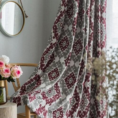 Custom Chenille Jacquard Curtains for Living Room Bedroom Study High-end European Style Cotton and Linen Blackout Curtains