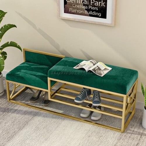 Nordic Light Luxury Door Soft Bag Shoes Stool Shoe Cabinet One Household Entrance Porch Shoes Stool Can Sit Son Mother Stool