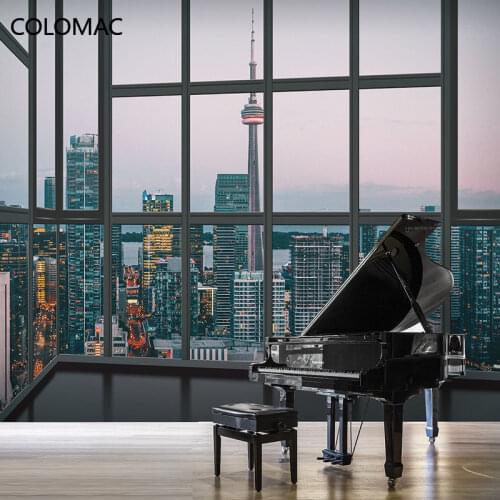 Colomac Custom Modern False Window High-rise Wallpaper 3D Vision Extension Restaurant Mural Adhesivo Papel Mural Drop Shopping