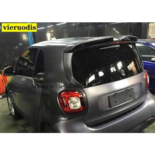 For Merced-Benz Smart Fortwo Fourfour 453 Spoiler ABS Plastic Unpainted Primer Color Rear Trunk Boot Wing Spoiler