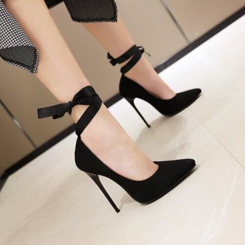 Temperament womens shoes spring and autumn new thin heel high heels womens slim pointed all-around sexy single shoes