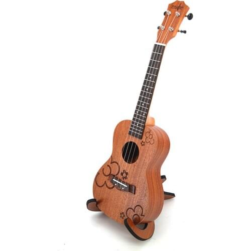 23" Whole Sapele Ukulele Flower Concert Rosewood Fretboard Electric Ukelele Built in Pickup EQ Small Guitar Musical Instrument