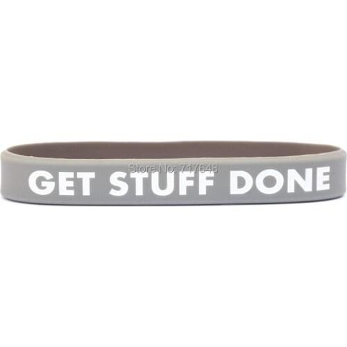 100pcs Inspirational Quote Get Stuff Done wristband silicone bracelets free shipping by epacket A